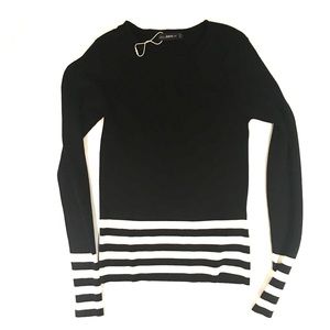 Zara Navy top with stripe detail